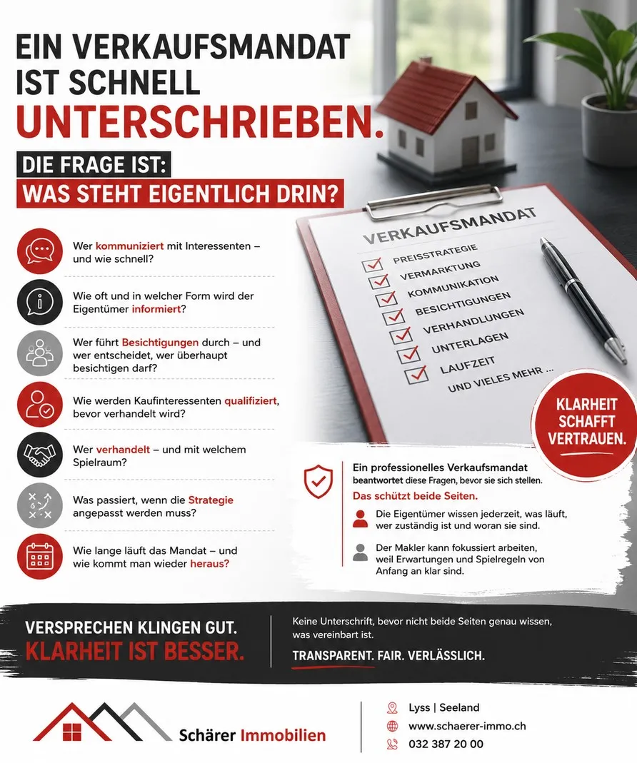 Grafik: Ein Verkaufsmandat ist schnell unterschrieben – was steht eigentlich drin?