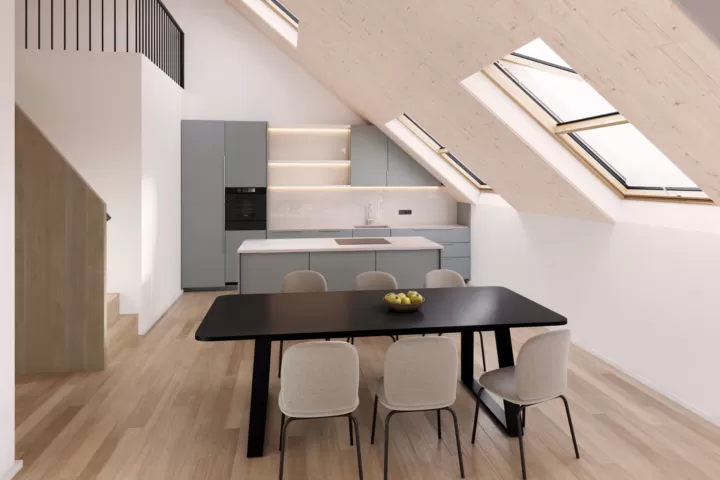 Daheim im Oberdorf – 4.5 Zimmer im Dachgeschoss mit Galerie und Terrasse nach Süden