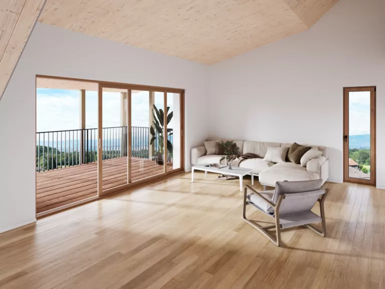Daheim im Oberdorf - neue 4.5 Zimmer Eigentumswohnung aus Holz und Lehm und mit Garten – Bild 5