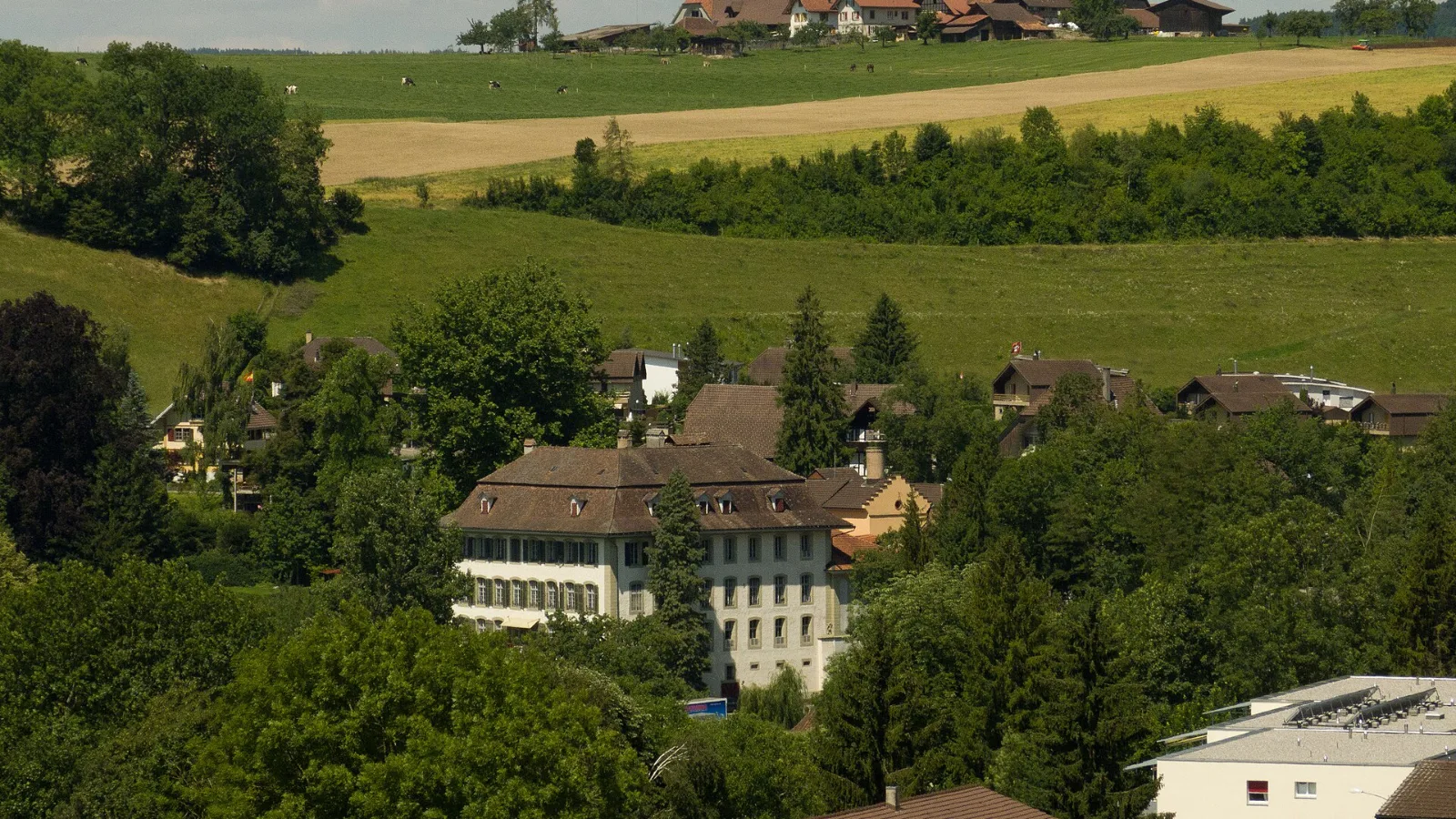 Schloss Reichenbach in Zollikofen mit Wohnquartier und dem Weiler Bühlikofen